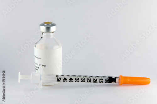 A syringe with a drug vial