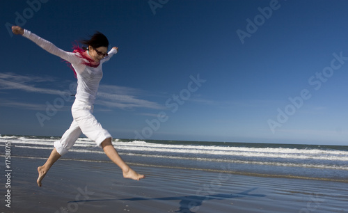 Jump at beach