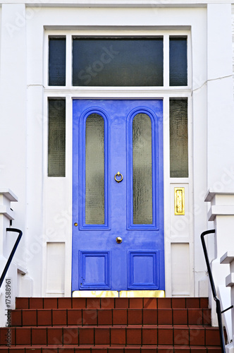 Blue door in London photo