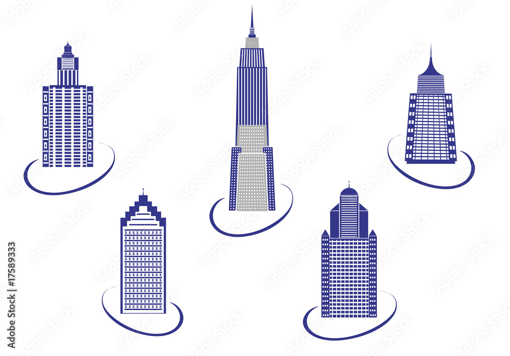 Fototapeta premium Buildings symbols