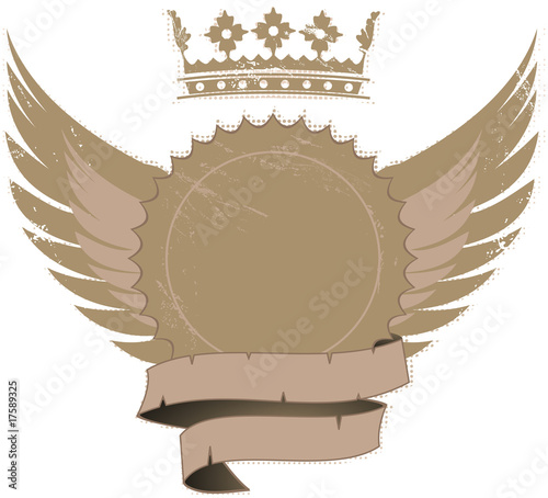 grunge shield and crown