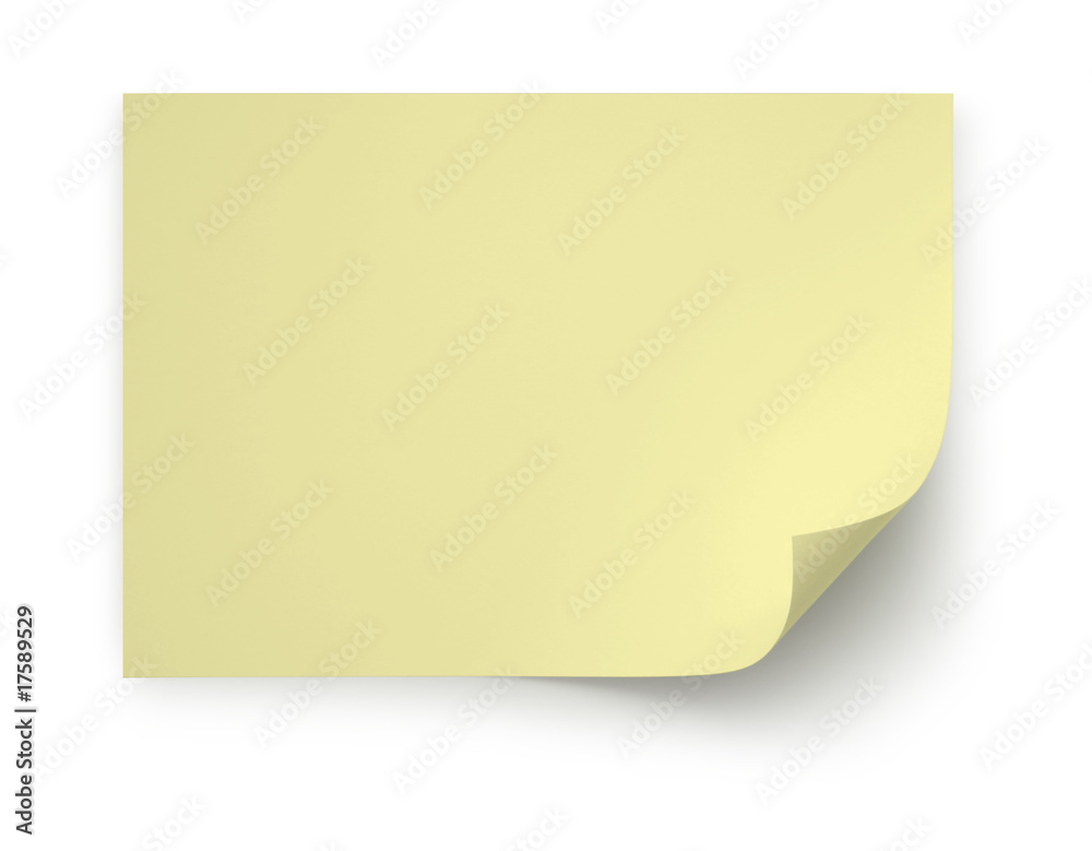 Yellow note pad paper curled Yellow note pad paper curled