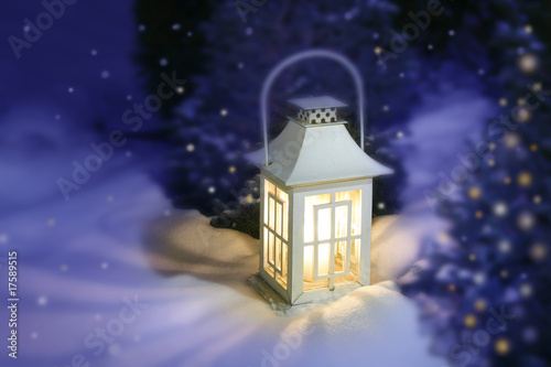 White Christmas lantern