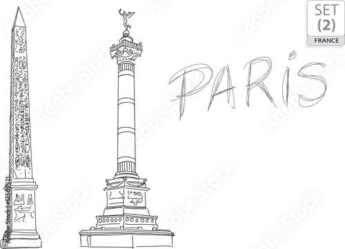PARIS Touristique - (SET 2) drawing - sketch