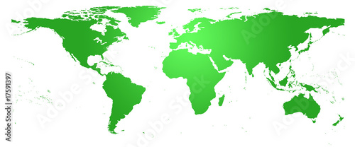 Carte du monde verte - planisphère détaillé