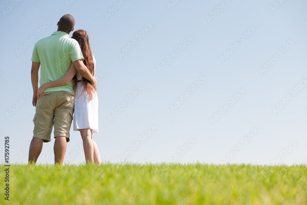 young couple hug