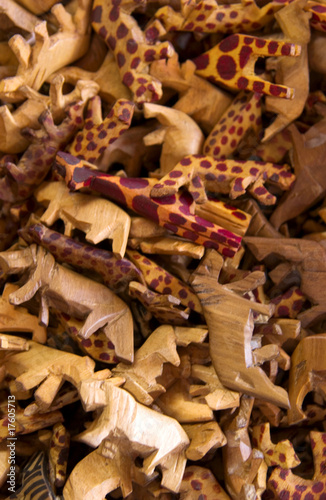 Wooden safari animal figurine pattern