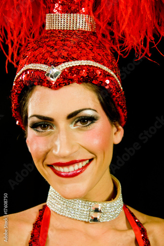 Photography closeup of las vegas showgirl