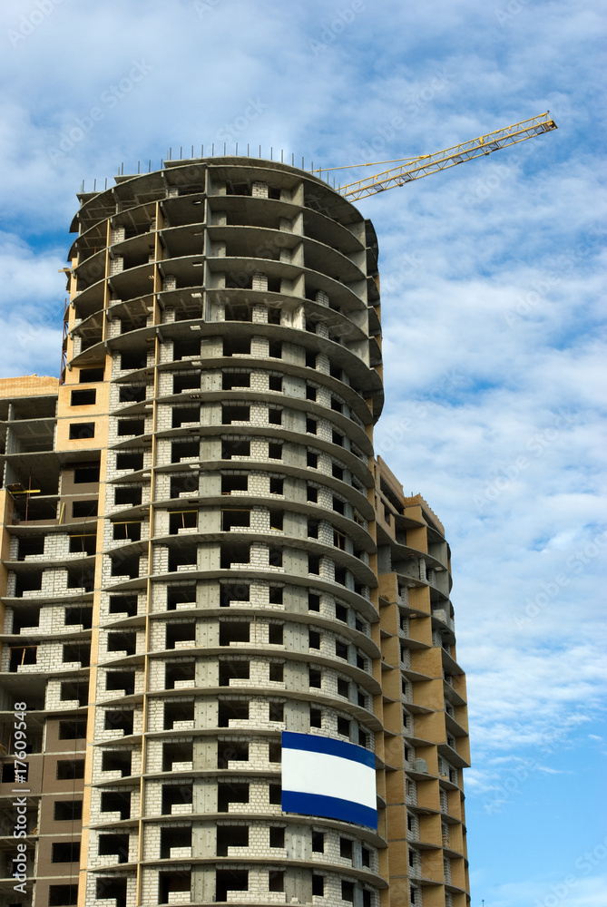 Fototapeta premium Under construction house top
