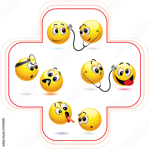 Smiley ball treating another smiley ball