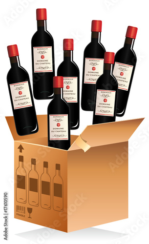 Caisse de bouteilles de vin