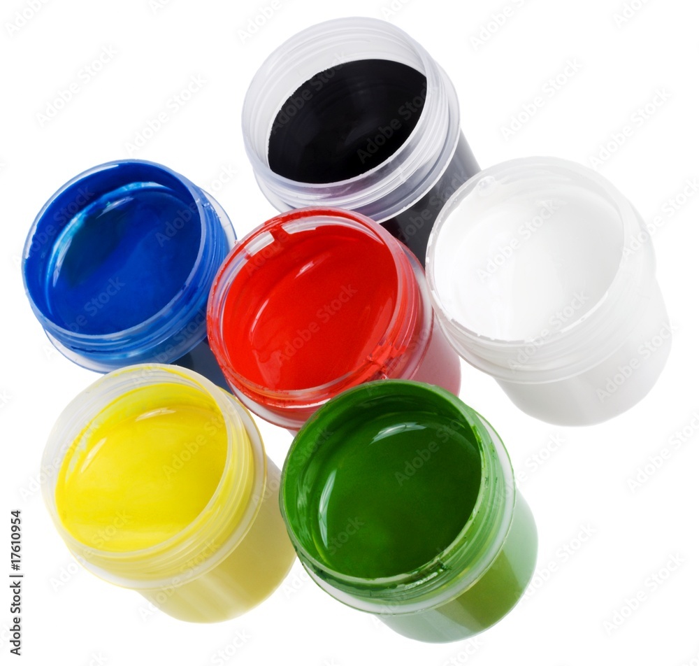 Set of the watercolor gouache paints