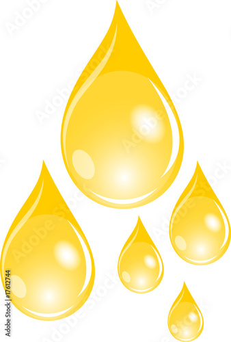 Illustration von 5 goldenen Wassertropfen