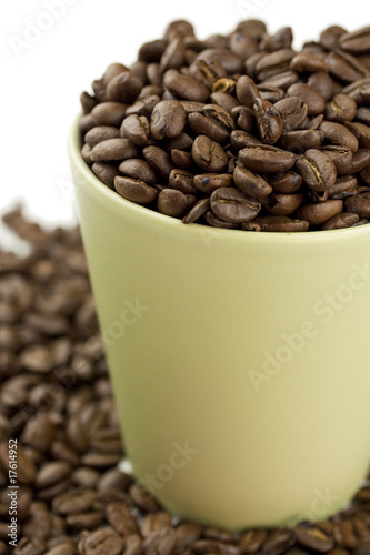 Coffee Cup Filled With Coffee Beans