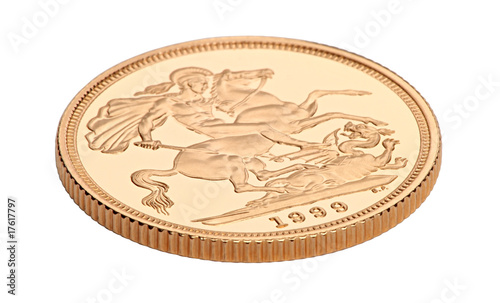 Quadro em tela gold sovereign coin