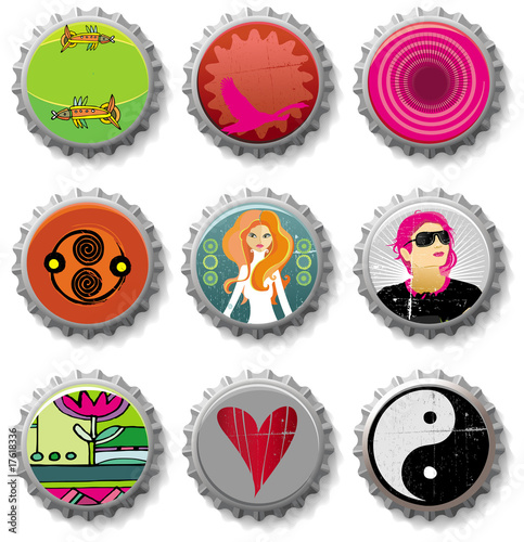 bottle caps 2 - vector set