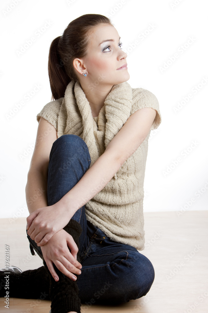 Obraz premium portrait of sitting woman
