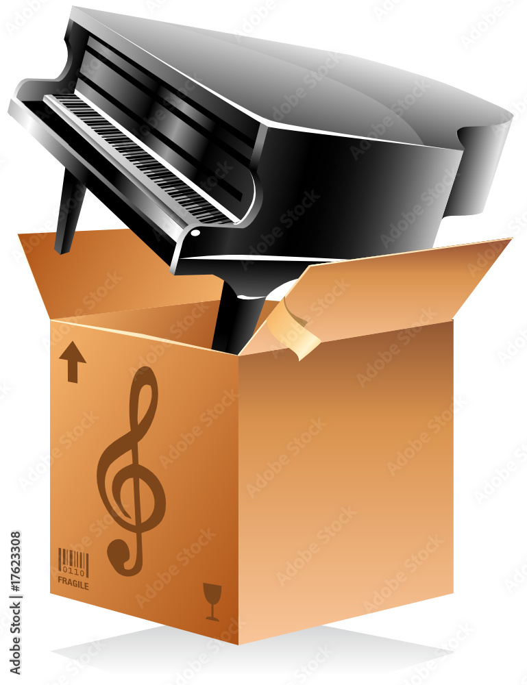 Carton de déménagement - piano Stock Vector | Adobe Stock