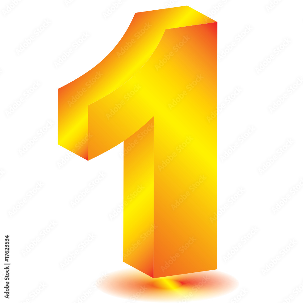 3d gold vector numbers - one symbol with shadow. 3d gold vector numbers - one symbol with shadow.