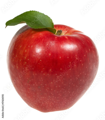 red apple wtih leaf