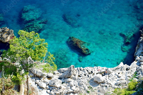 Azure sea at Capri island
