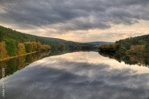 Water Reservoirs and sunset