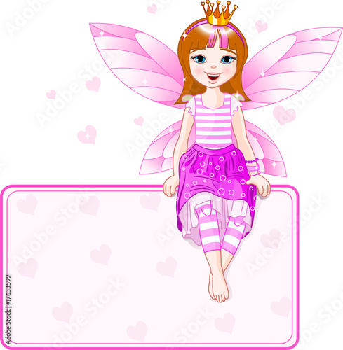 Little pink fairy place card
