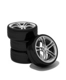 new wheels with steel rim - isolated 3d render on white