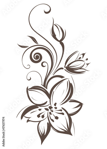 Fototapeta Naklejka Na Ścianę i Meble -  Vector stylized flower