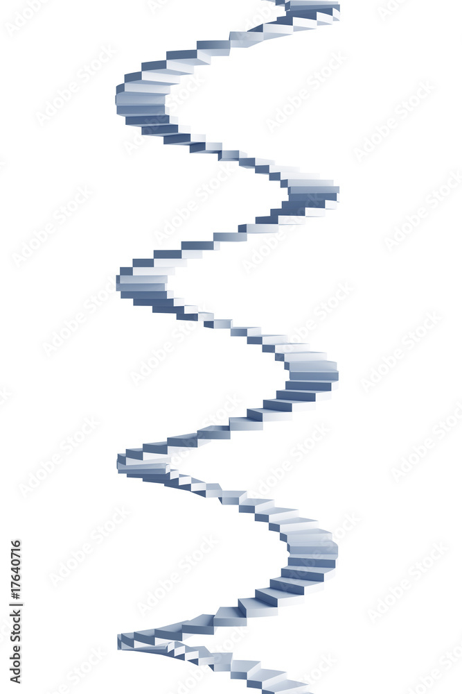 Fototapeta premium isolated 3d spiral staircase