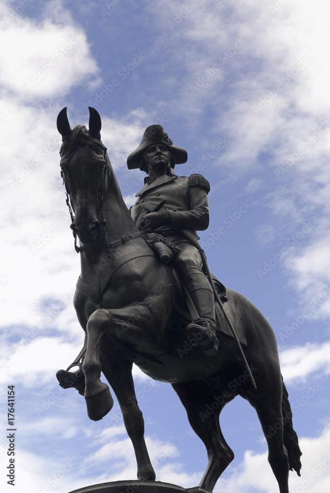 Statue of George Washington in Boston Commons, erected in 1869. Statue of George Washington in Boston Commons, erected in 1869.