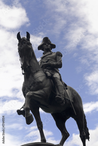 Statue of George Washington in Boston Commons  erected in 1869.