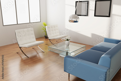 3d rendering interior of a modern living room © robinimages