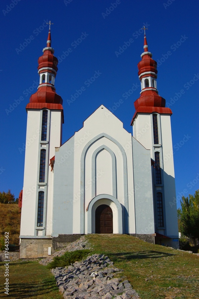 Obraz premium big white building of Catholic church