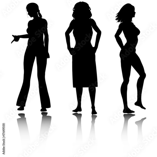three woman silhouettes