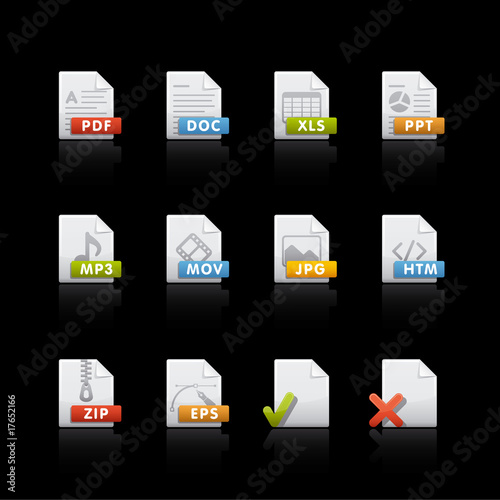 Icon Set in Black - Document Files