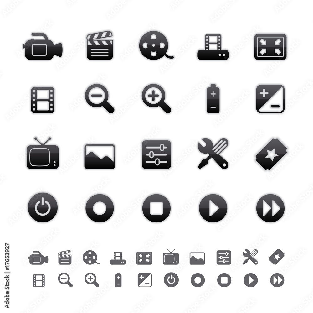 Black Deluxe Icons - Film Equipment Set Black Deluxe Icons - Film Equipment Set