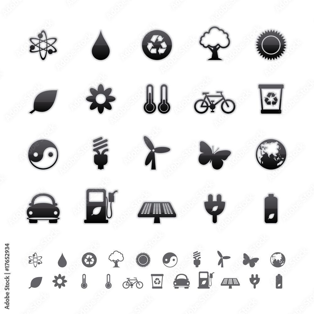 Black Deluxe Icons - Ecology Set