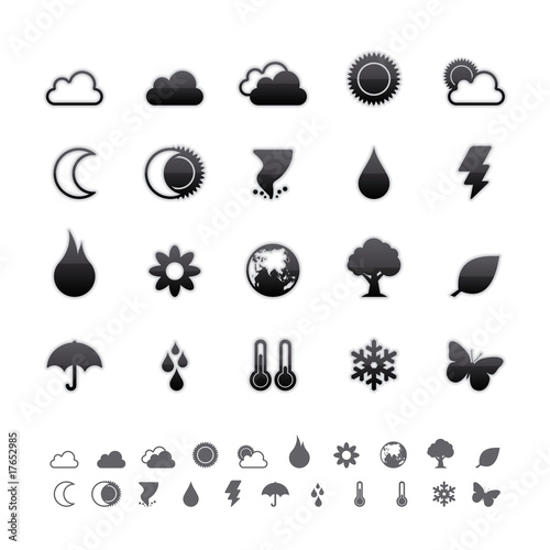 Black Deluxe Icons - Weather and Climate Set