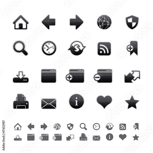 Black Deluxe Icons - Web and Internet Set