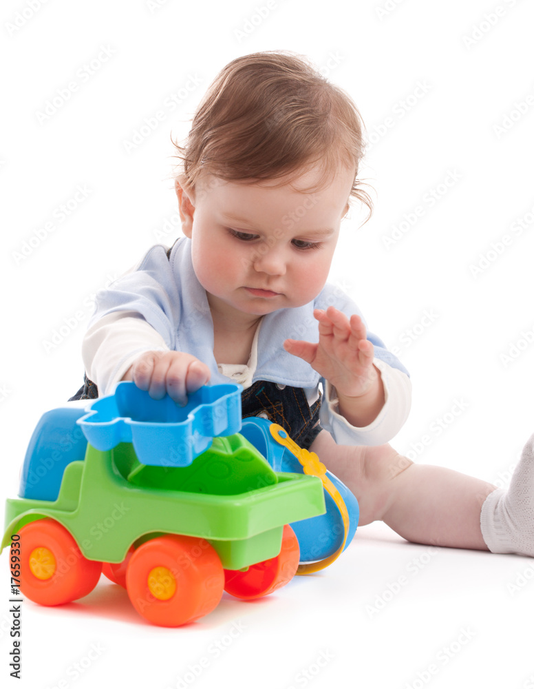 Portrait of adorable baby boy playing with toys Portrait of adorable baby boy playing with toys