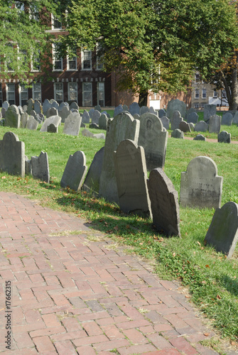 Grave stone on Copp's Hill Burying Ground in Boston photo