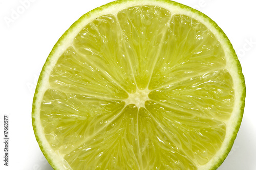 lime in macro, on white