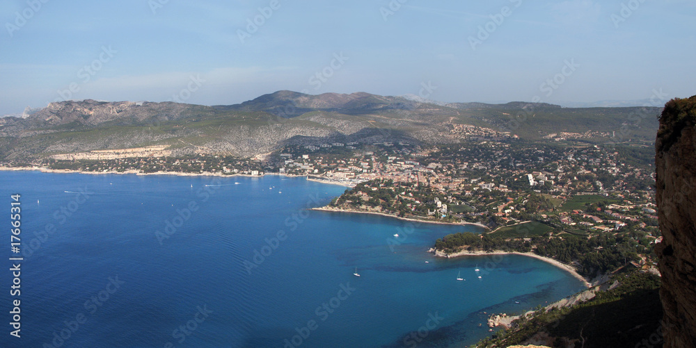 Cassis coastline and deep blue sea
