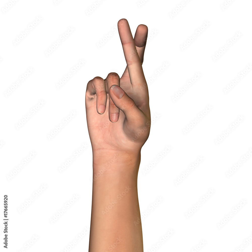 Naklejka premium Hand Finger Cross