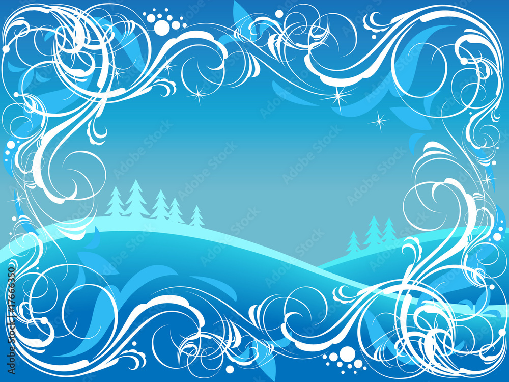 Winter ornate background