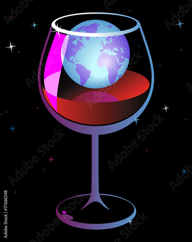 World in wineglass