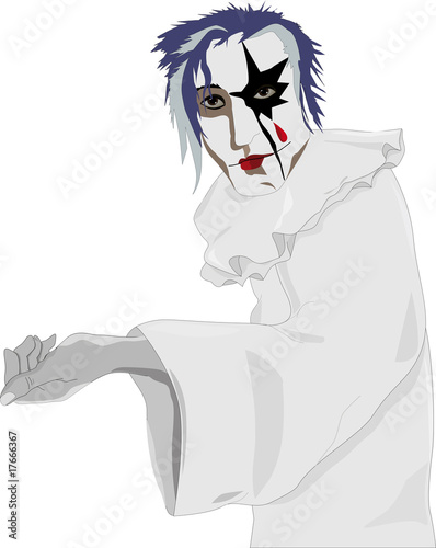 white sad clown
