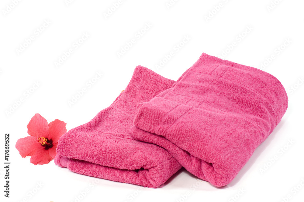 serviettes de toilette rose fushia Stock Photo | Adobe Stock