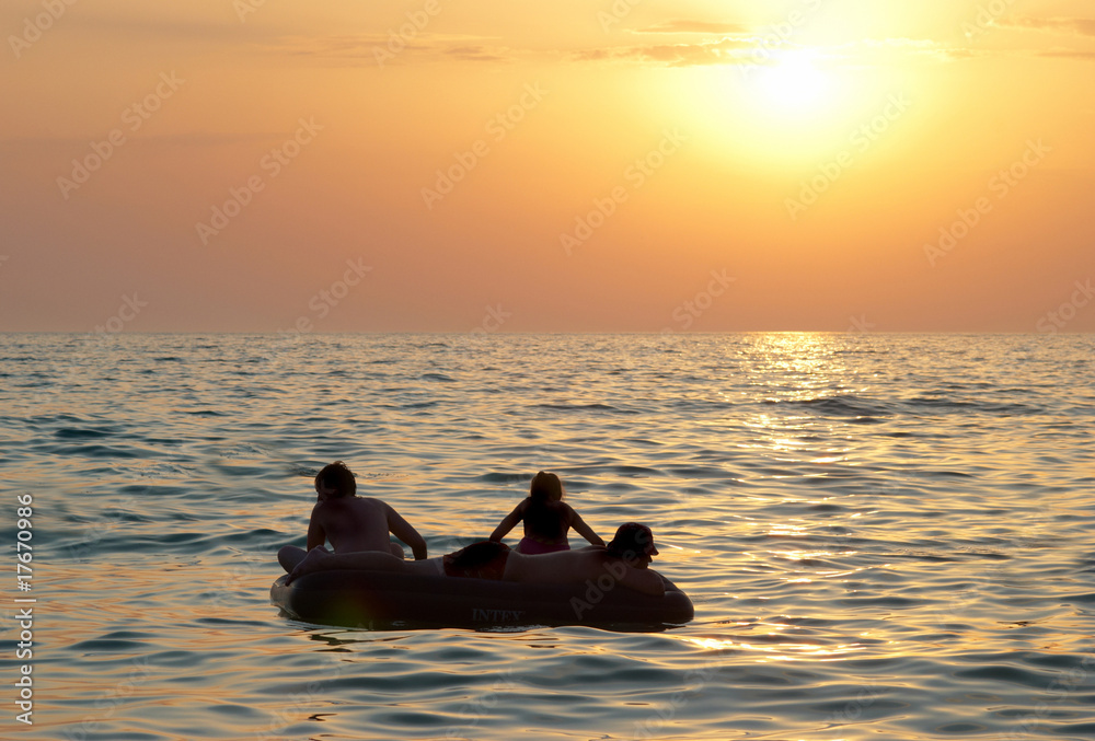People on the raft